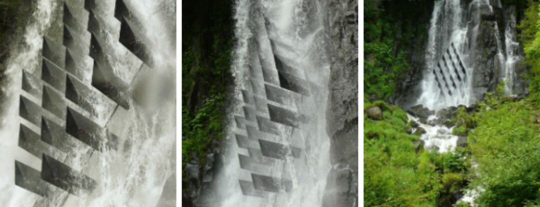 Waterval maakt kunstwerk