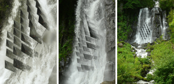 Waterval maakt kunstwerk