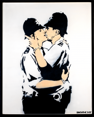 The Art of Banksy Kissing Policemen