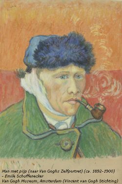 De waanzin nabij Van Gogh Man met pijp