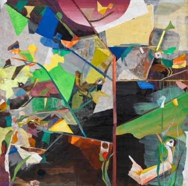 Jantien Jongsma, Dom gekwetter, 2016, mixed media on paper, 100 x 100 cm, C and H Art Space, Amsterdam