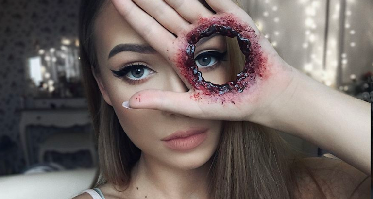 Halloween make-up waar je u tegen zegt