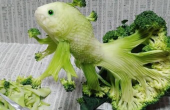 Een goudvis van broccoli
