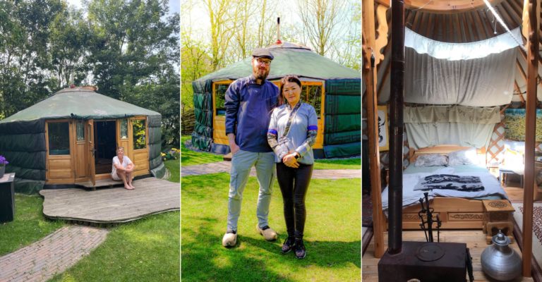 Wakker worden in een traditionele Mongoolse yurt